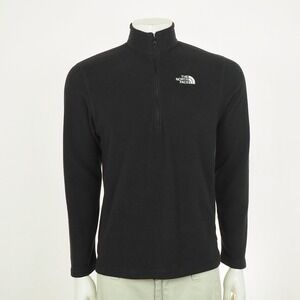 The North Face 1/4-Zip Pullover Fleece Sweater Mens Small Black Outdoor Jacket